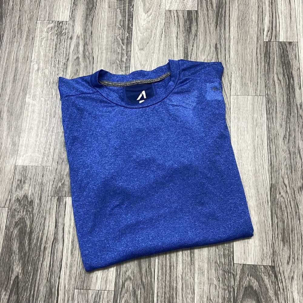 ALIVE Quick Dry Crewneck Short Sleeve Blue Activewear Shirt Men's Size Small